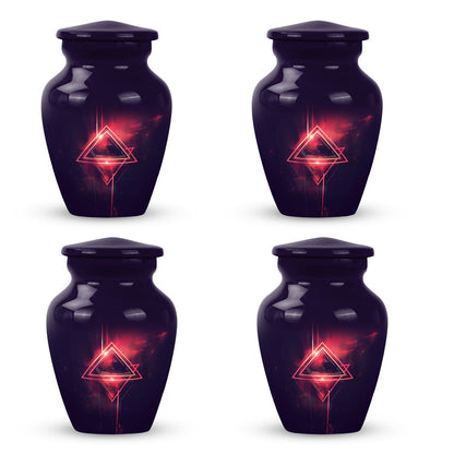 Catholic cremation urn in aluminium for men.