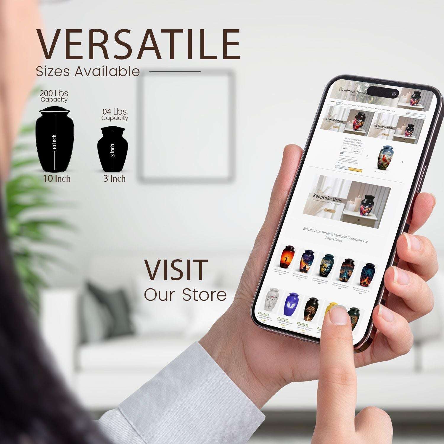 Abstract themed classic 10-inch catholic urn.