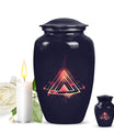 Abstract themed classic 10-inch catholic urn.