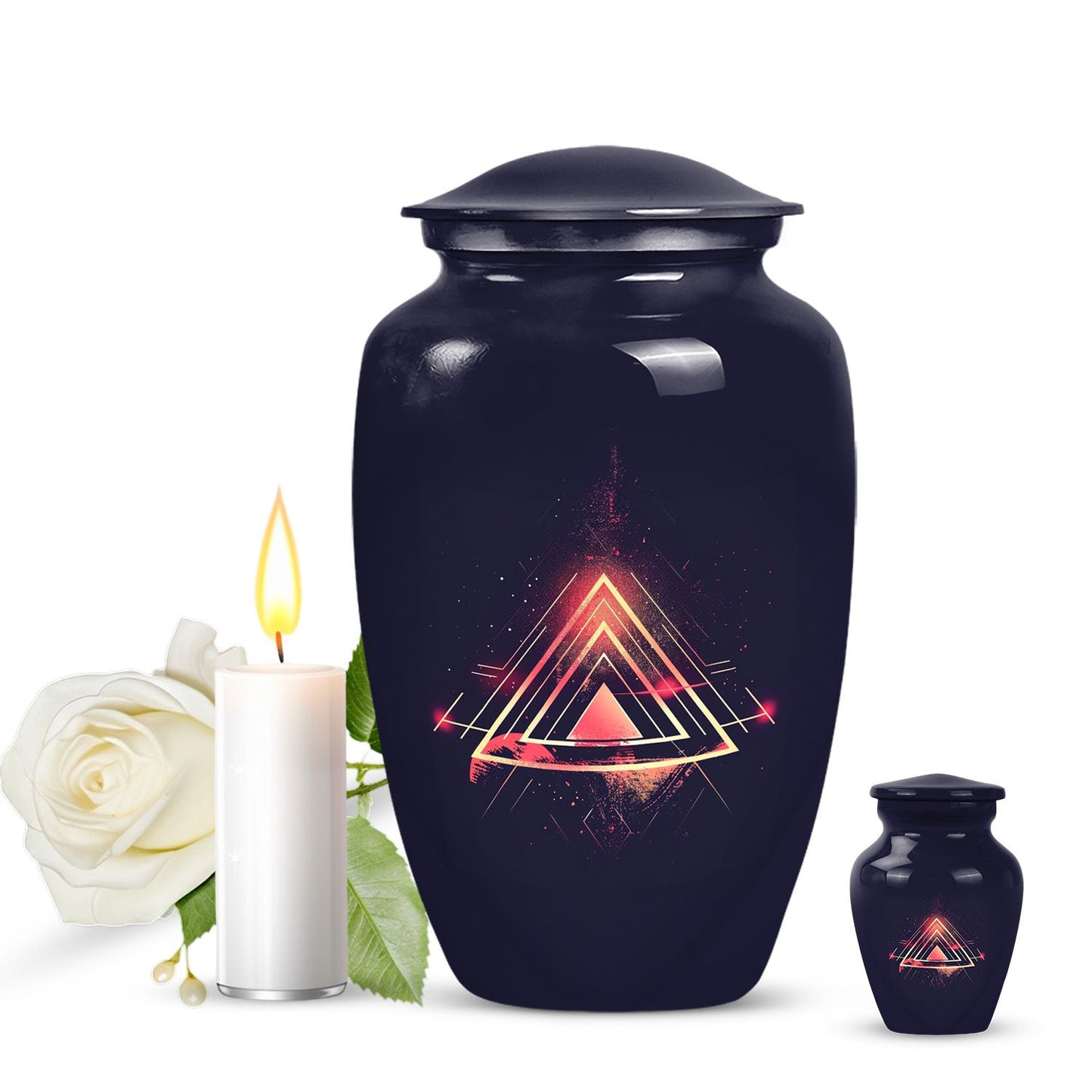 Abstract themed classic 10-inch catholic urn.