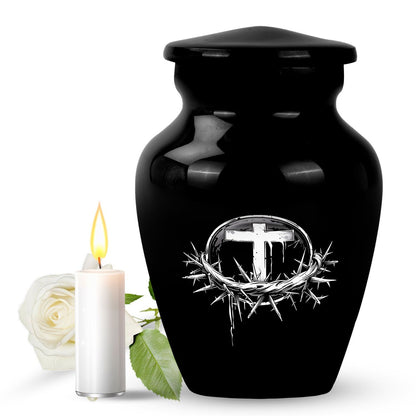 10 inch classic catholic urn made of aluminium, ideal