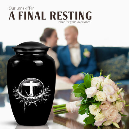 10 inch classic catholic urn made of aluminium, ideal