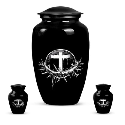 10 inch classic catholic urn made of aluminium, ideal