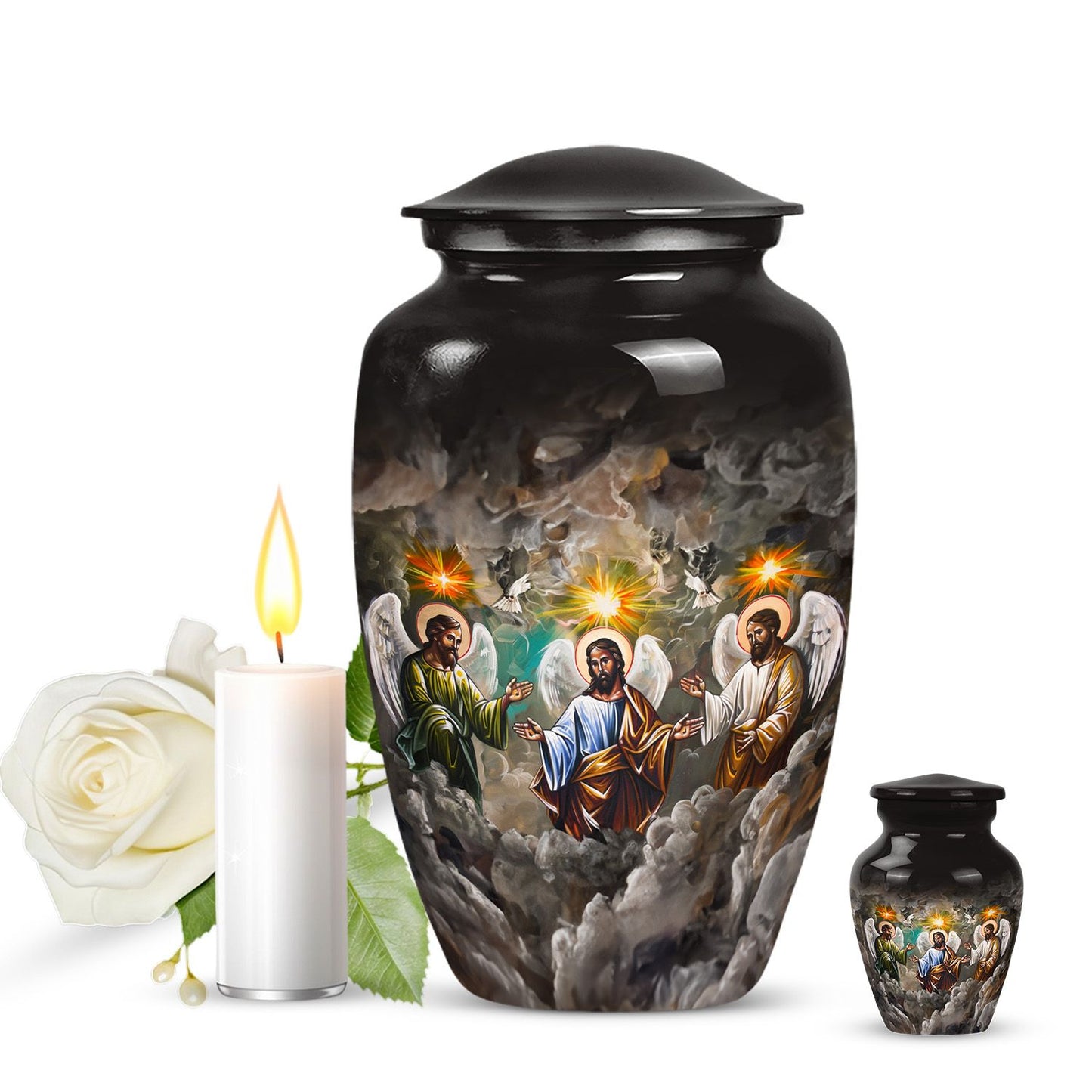 Classic 10-inch catholic urn.