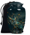 10-inch classic owl urn in abstract design.