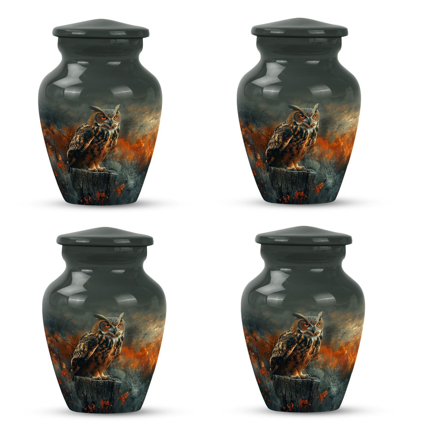 10-inch classic owl urn for men's ashes, included