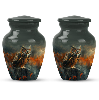 10-inch classic owl urn for men's ashes, included
