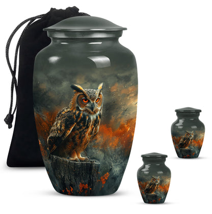 10-inch classic owl urn for men's ashes, included