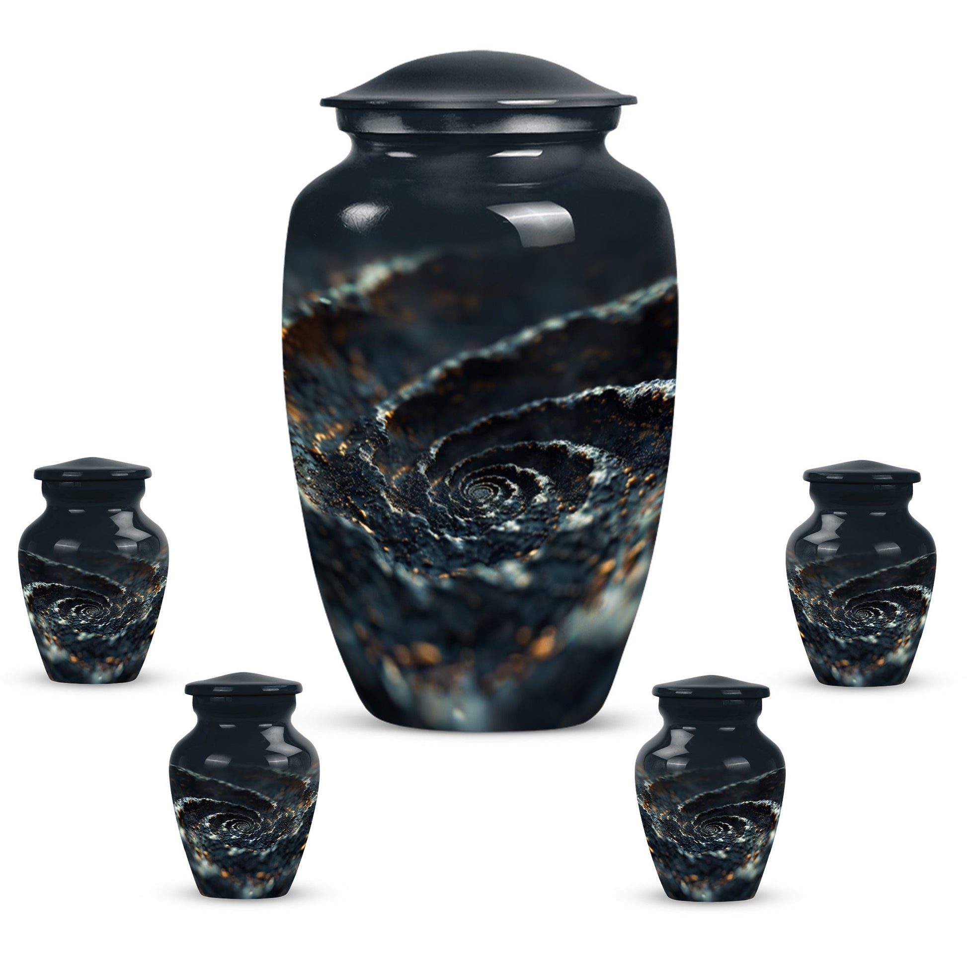 spiral urn for adult man's ashes
