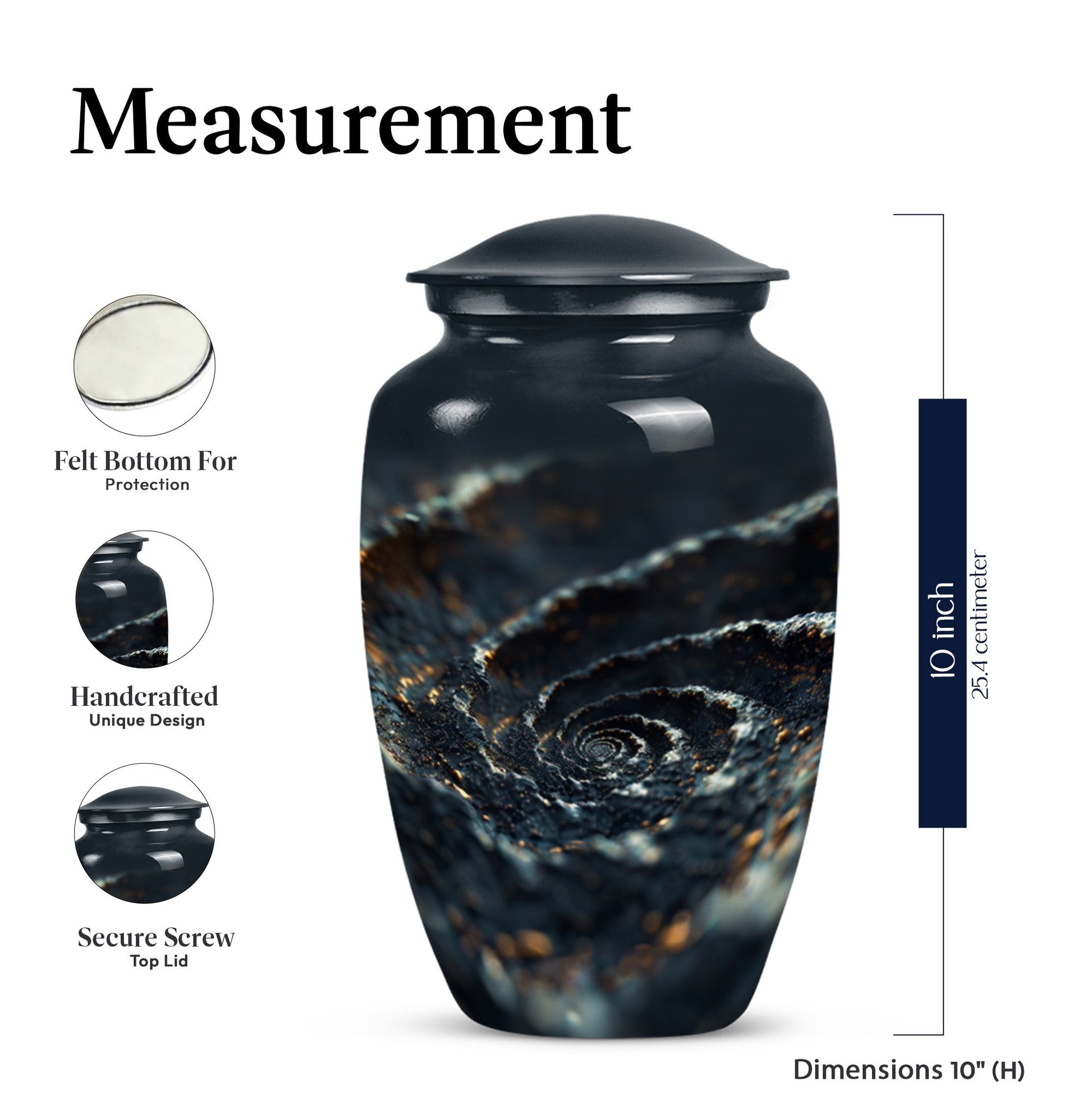 spiral urn for adult man's ashes