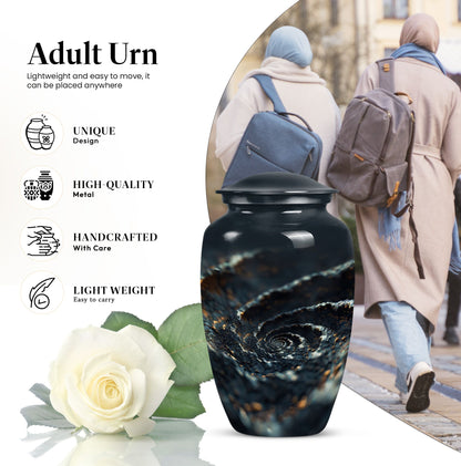 spiral urn for adult man's ashes