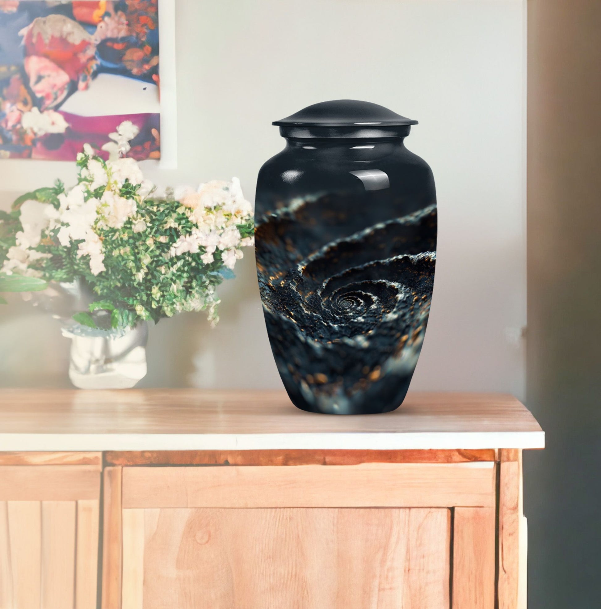 spiral urn for adult man's ashes