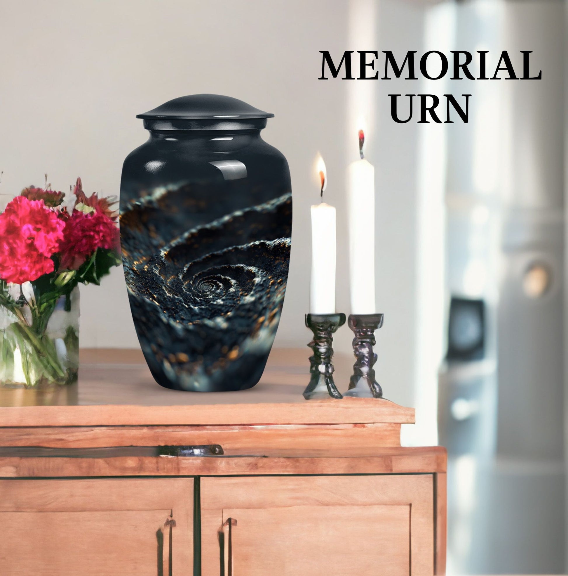 spiral urn for adult man's ashes