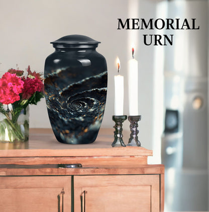 spiral urn for adult man's ashes