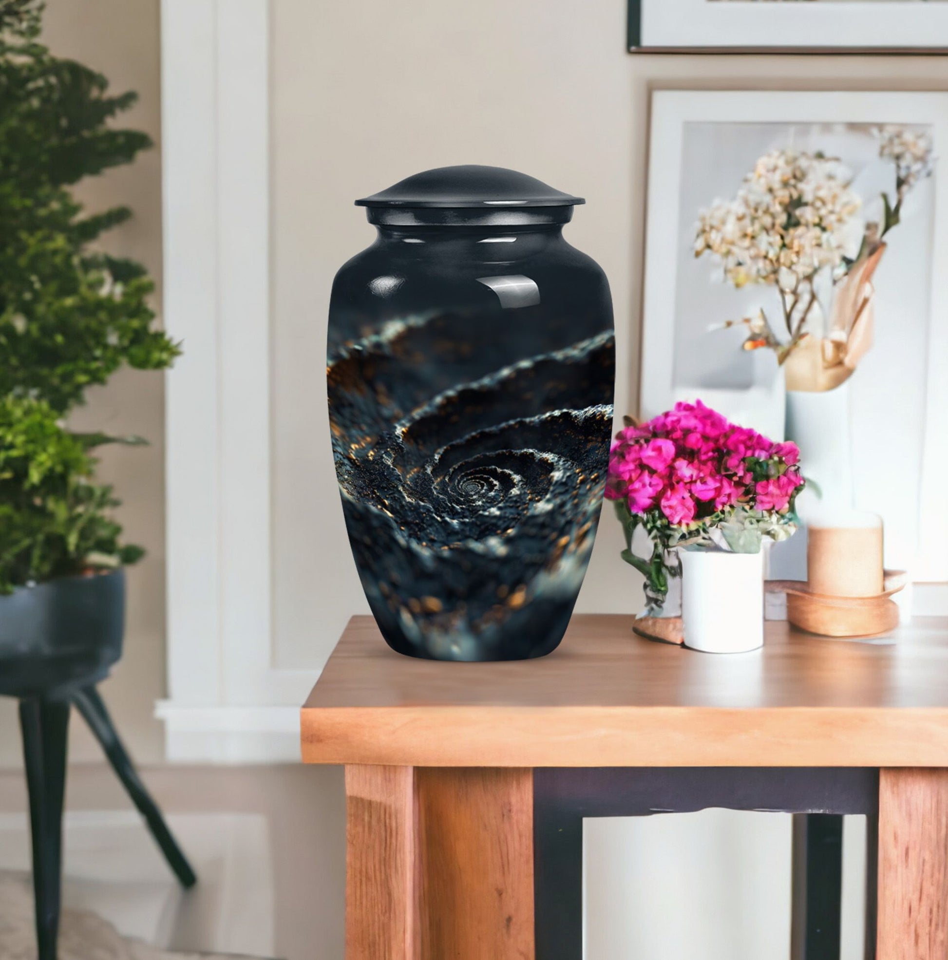 spiral urn for adult man's ashes