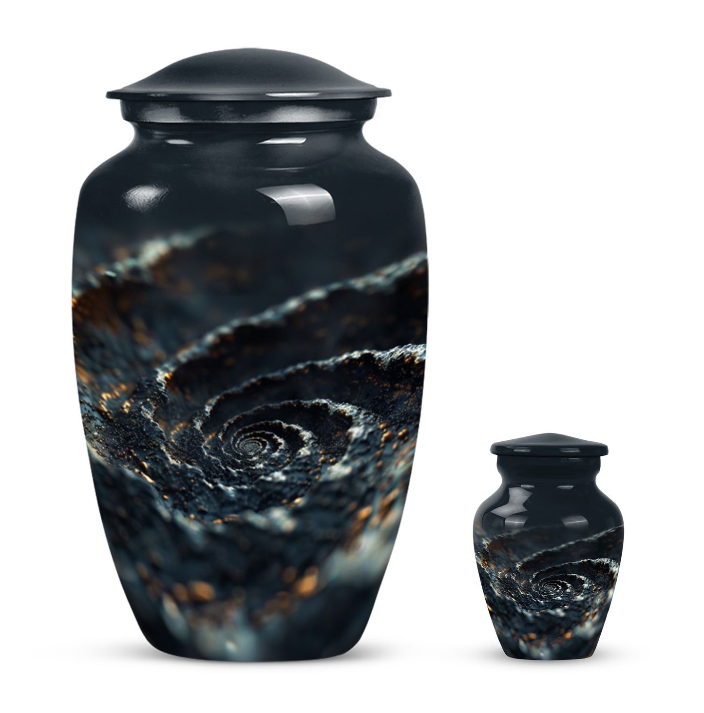 spiral urn for adult man's ashes