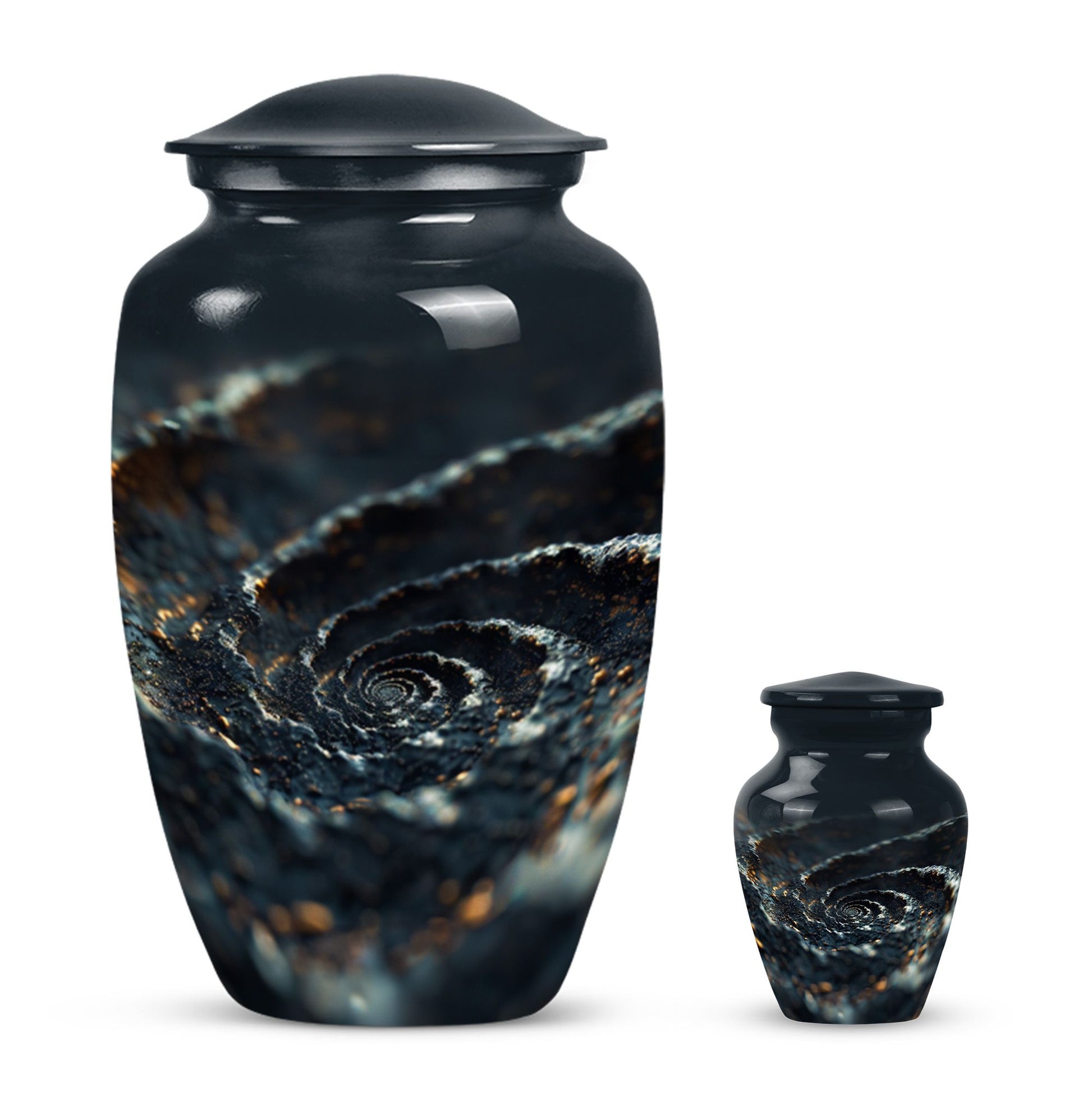 spiral urn for adult man's ashes