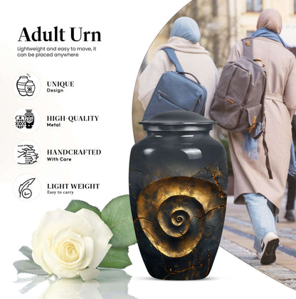 Classic 10-inch spiral urn for burial and cremation.