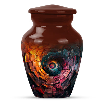 Classic spiral urn for adult human ashes, customizable 