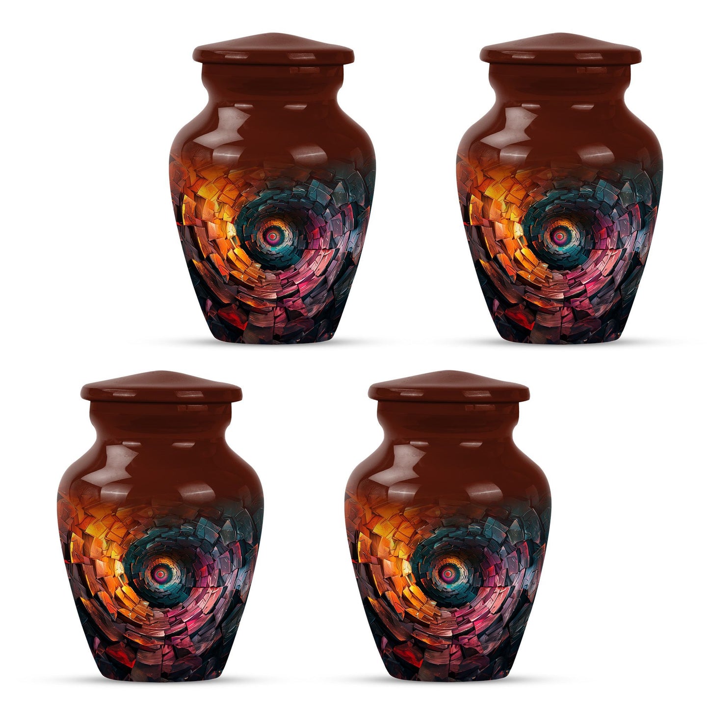 Classic spiral urn for adult human ashes, customizable 