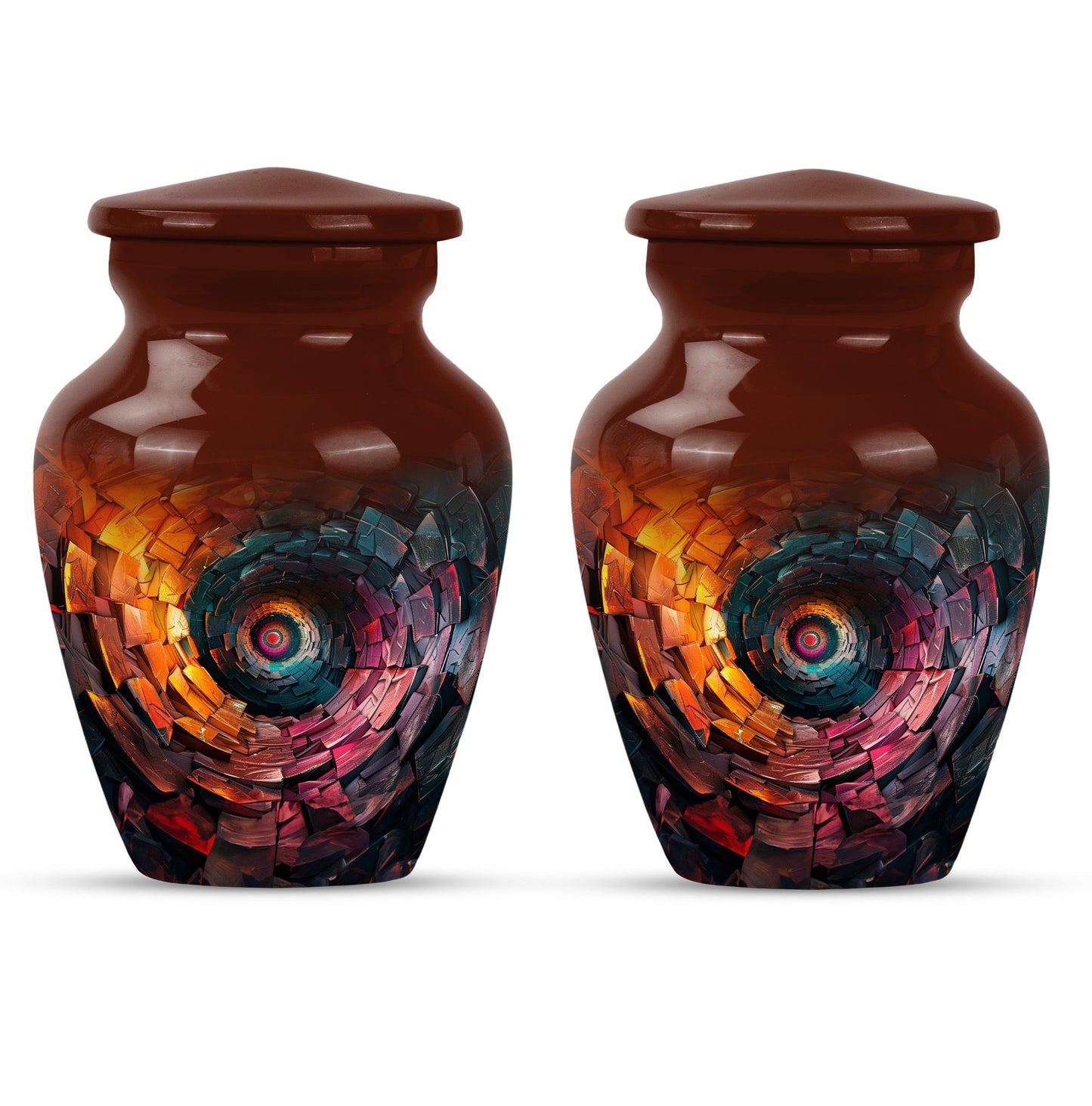 Classic spiral urn for adult human ashes, customizable 