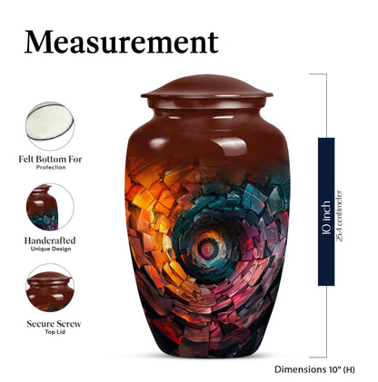 Classic spiral urn for adult human ashes, customizable 