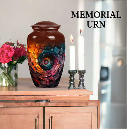 Classic spiral urn for adult human ashes, customizable 