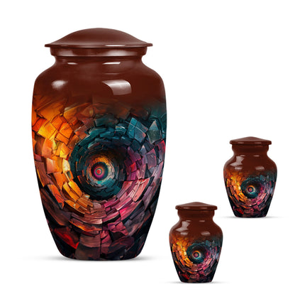 Classic spiral urn for adult human ashes, customizable 