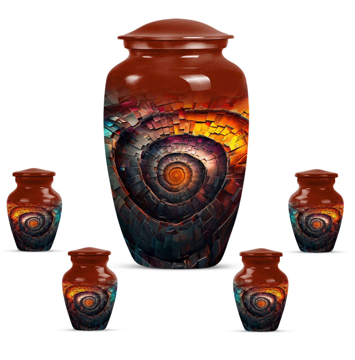 10-inch classic spiral urn, perfect for men's cremation.