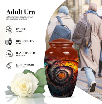 10-inch classic spiral urn, perfect for men's cremation.