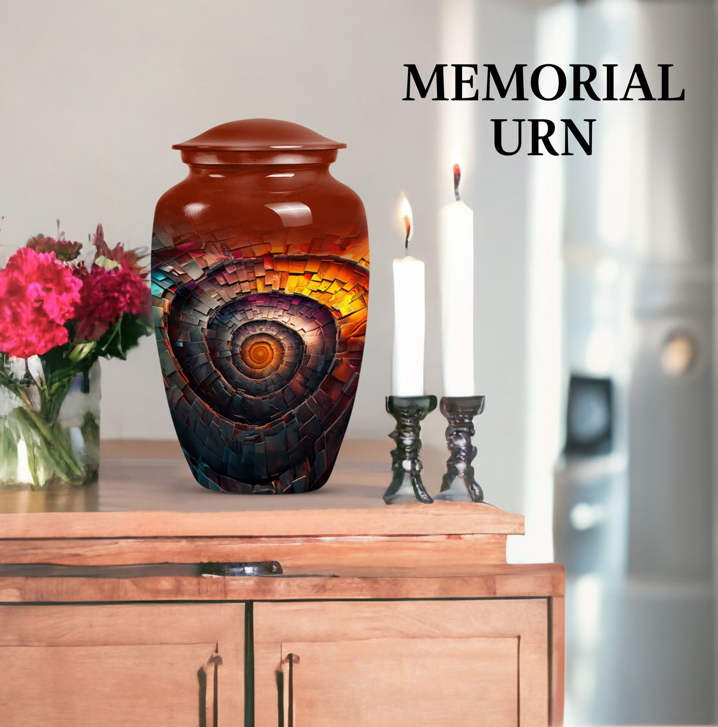 10-inch classic spiral urn, perfect for men's cremation.