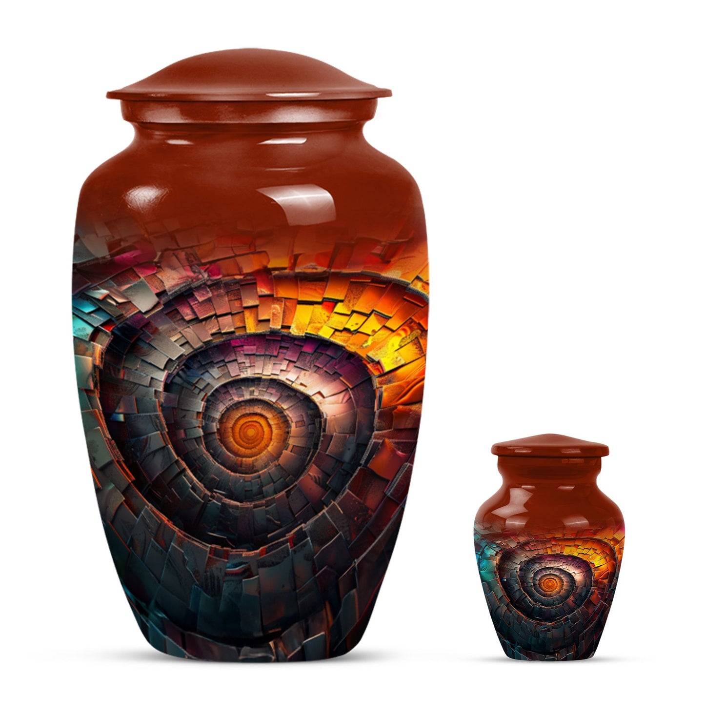 10-inch classic spiral urn, perfect for men's cremation.