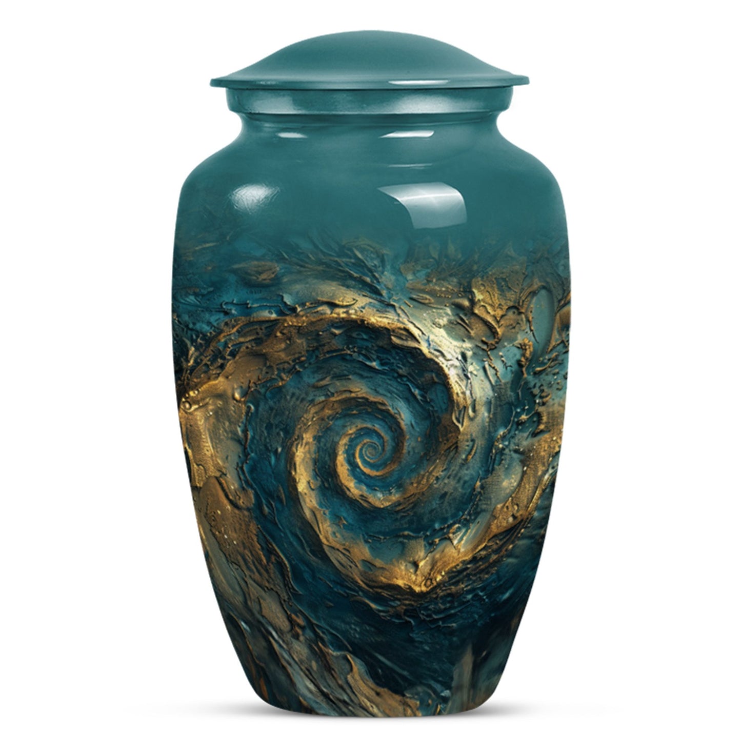 Classic 10-inch spiral urn for women's cremation,