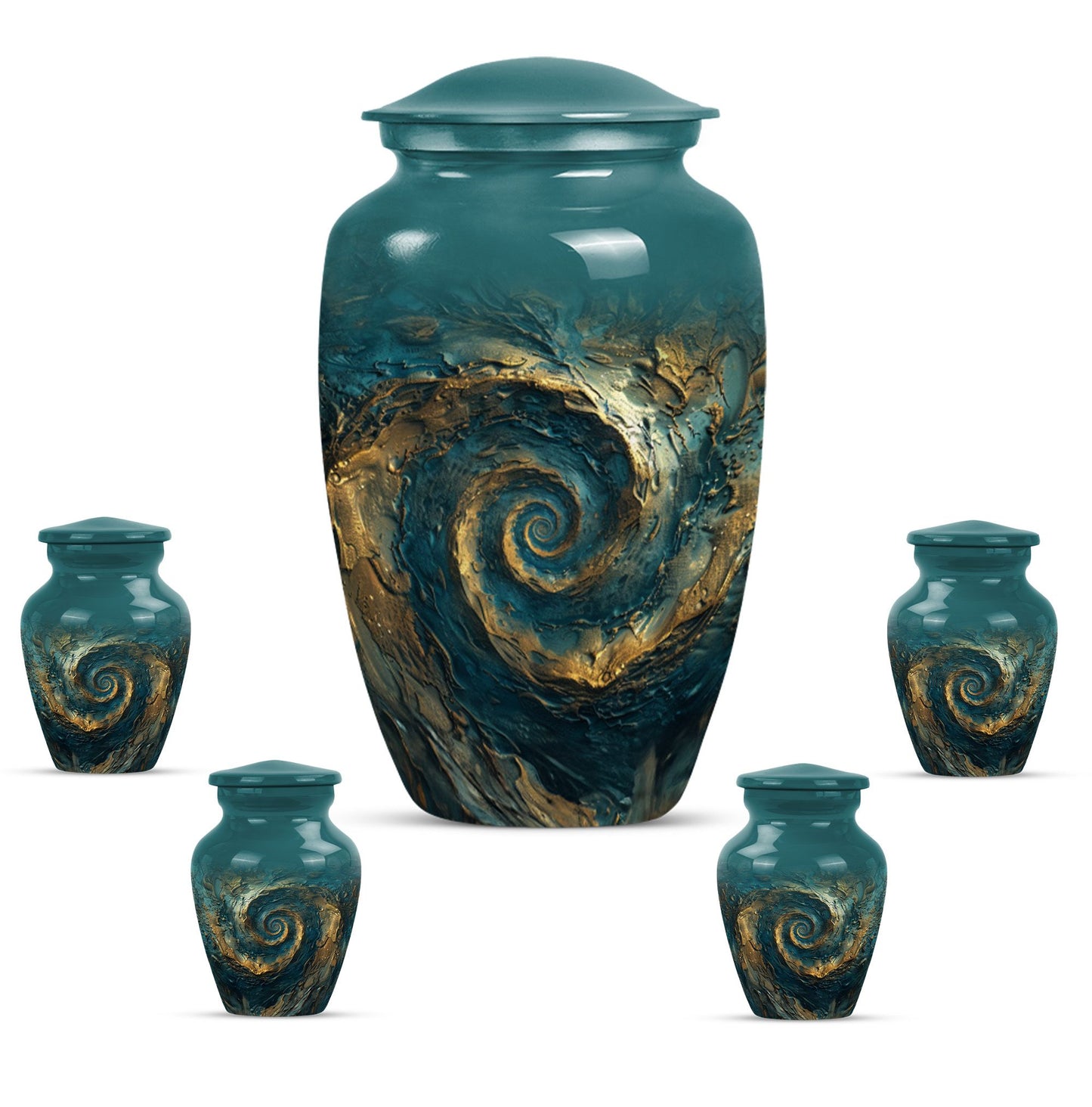 Classic 10-inch spiral urn for women's cremation,