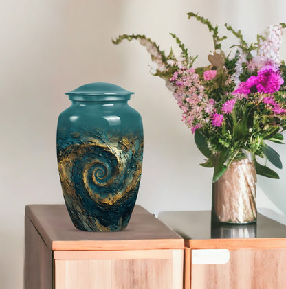 Classic 10-inch spiral urn for women's cremation,