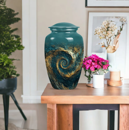 Classic 10-inch spiral urn for women's cremation,