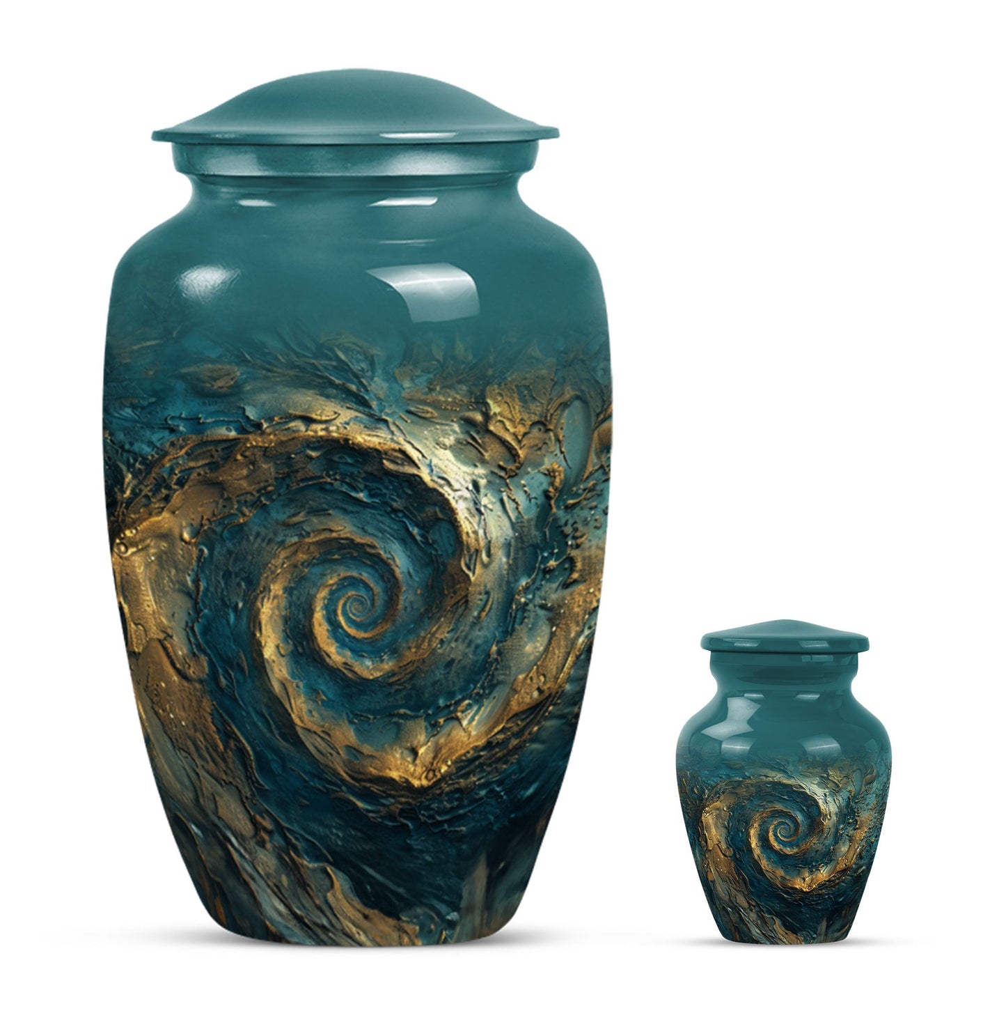 Classic 10-inch spiral urn for women's cremation,