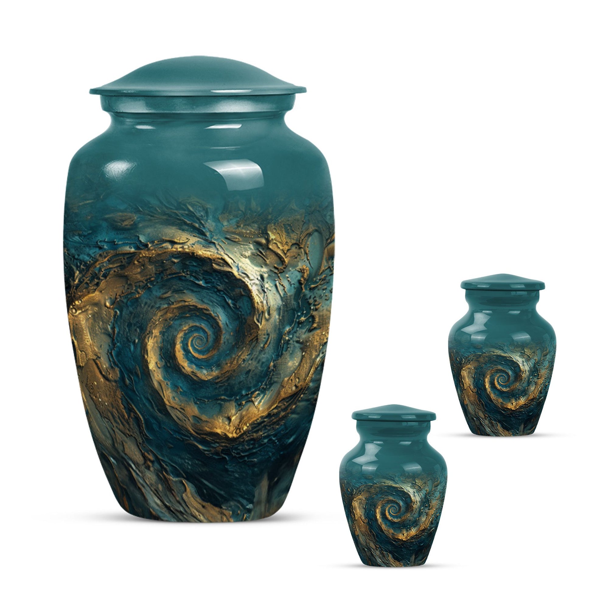 Classic 10-inch spiral urn for women's cremation,