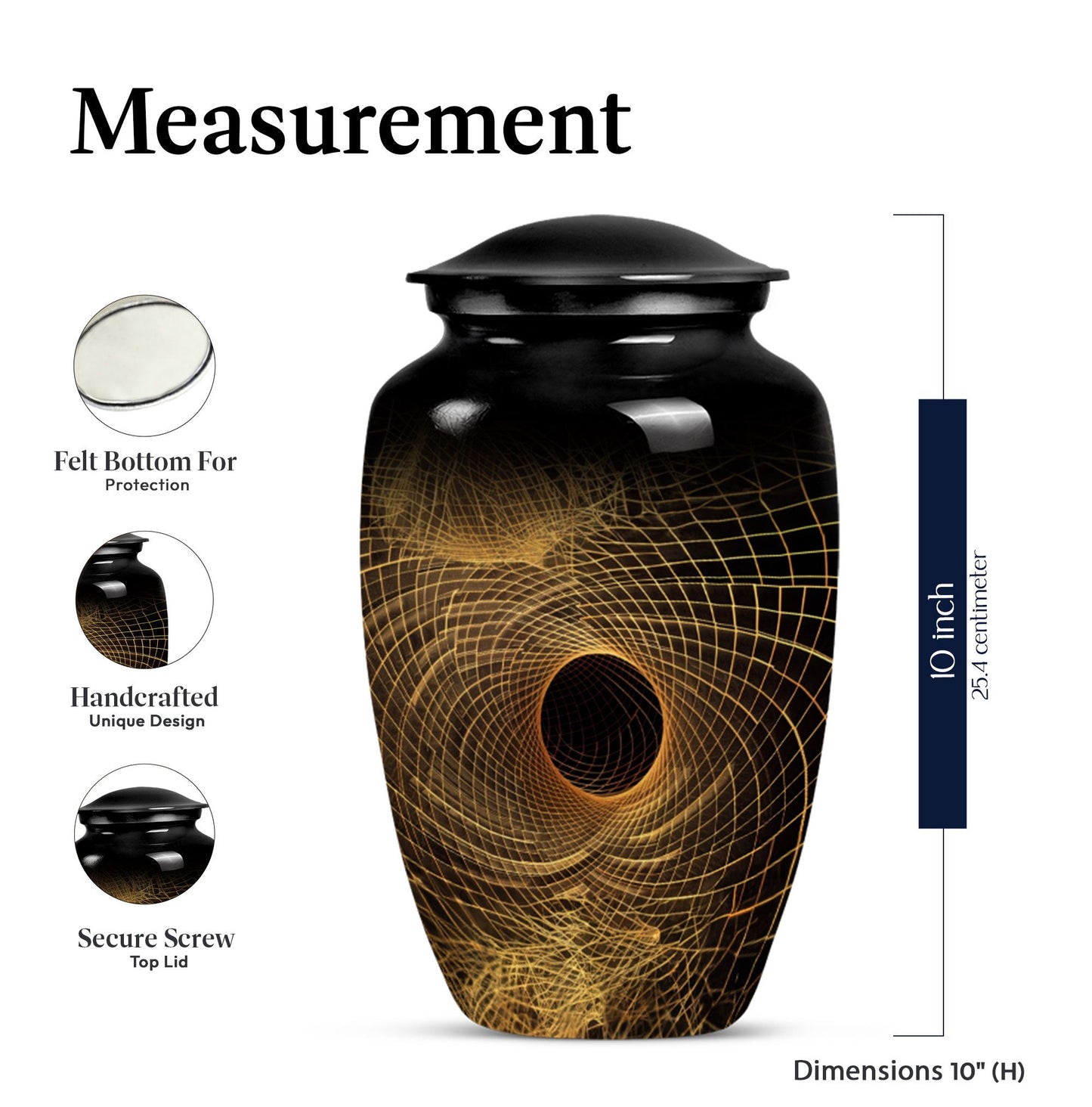 classic spiral urn for adult male ashes