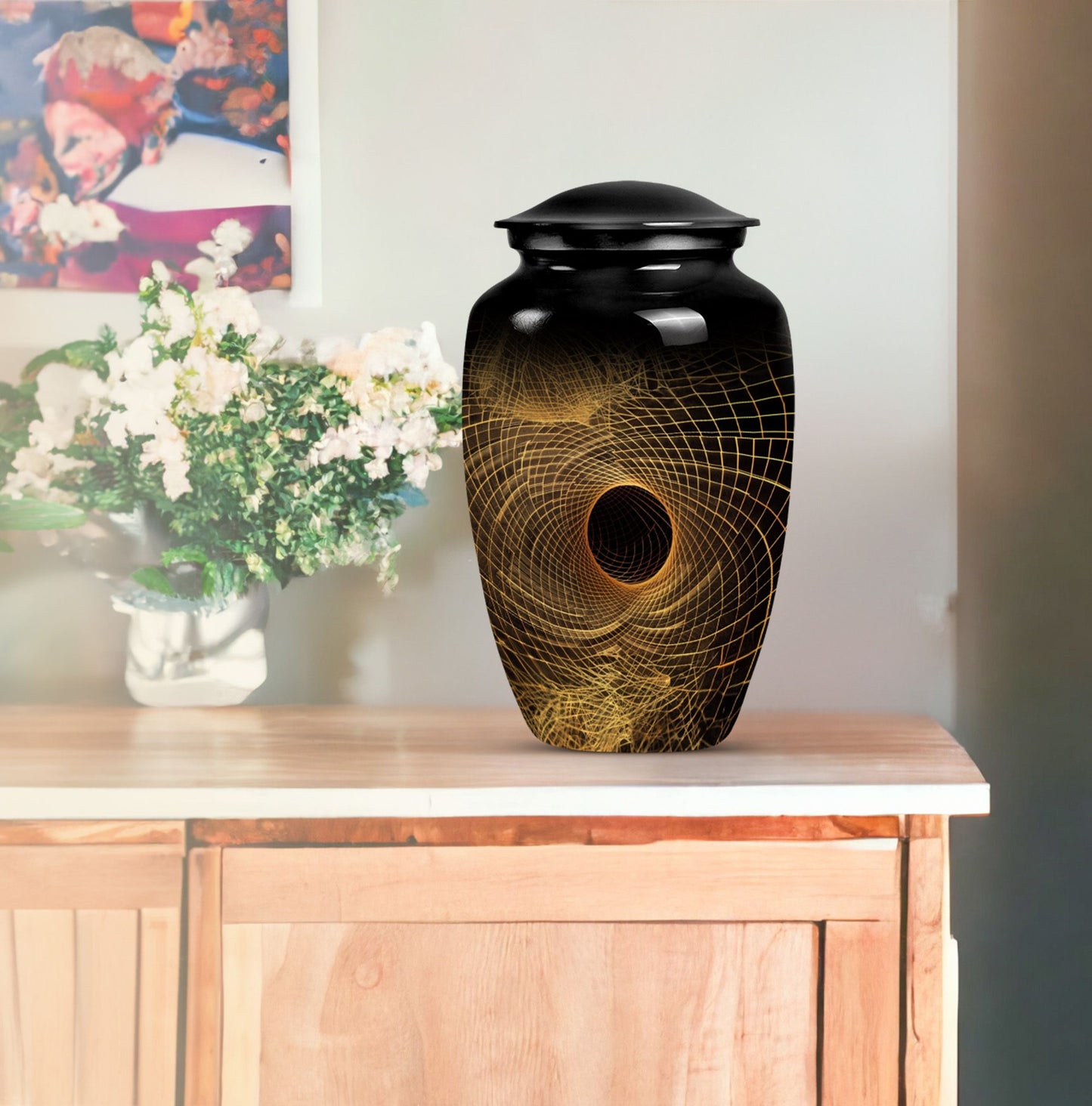 classic spiral urn for adult male ashes