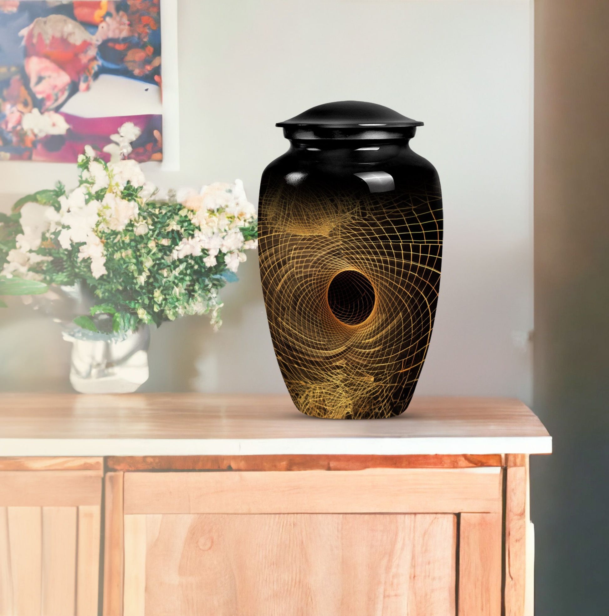 classic spiral urn for adult male ashes