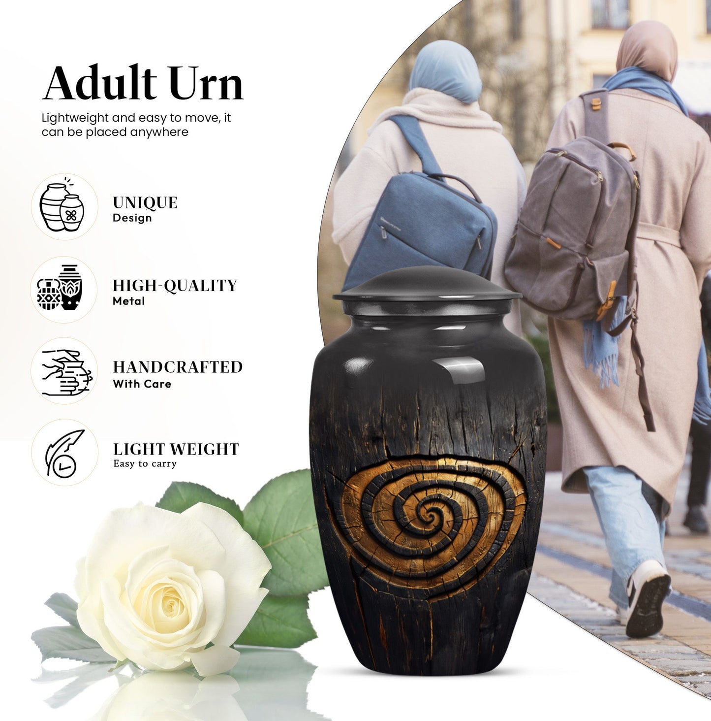 spiral urn for human cremation ashes