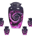 classic spiral Aluminium cremation urn for human ashes.