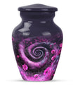 classic spiral Aluminium cremation urn for human ashes.