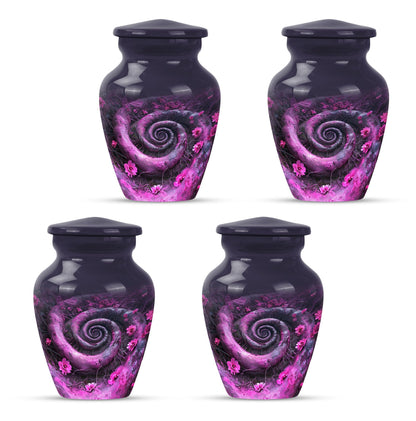 classic spiral Aluminium cremation urn for human ashes.