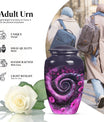 classic spiral Aluminium cremation urn for human ashes.