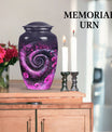 classic spiral Aluminium cremation urn for human ashes.