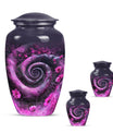 classic spiral Aluminium cremation urn for human ashes.