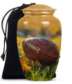 10-inch classic football urn made of aluminium.