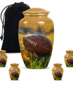 10-inch classic football urn made of aluminium.